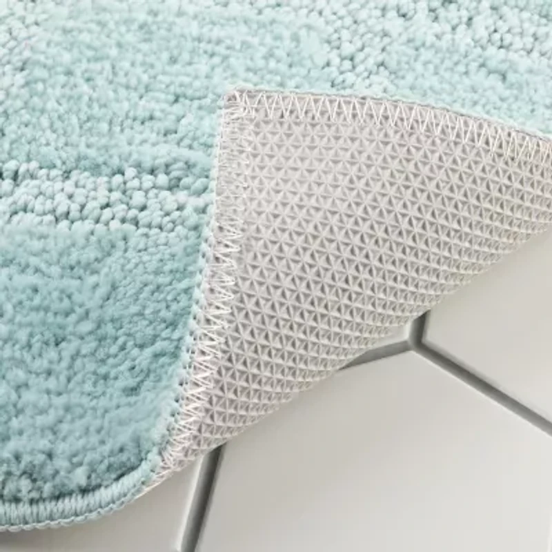 Town And Country Windowpane Aqua Bath Rug