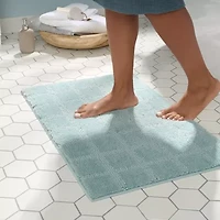 Town And Country Windowpane Aqua Bath Rug