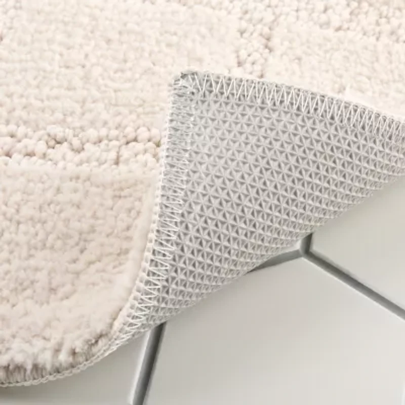 Town And Country Windowpane Beige Bath Rug