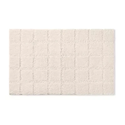 Town And Country Windowpane Beige Bath Rug