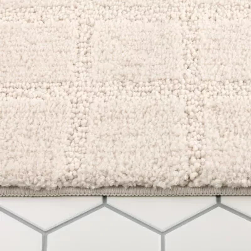 Town And Country Windowpane Beige Bath Rug