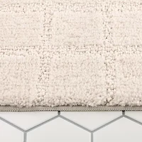 Town And Country Windowpane Beige Bath Rug
