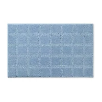 Town And Country Windowpane Blue Bath Rug