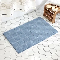 Town And Country Windowpane Blue Bath Rug