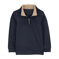 Carter's Little & Big Kid Boys High Neck Long Sleeve Casual Quarter-Zip Pullover
