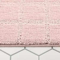 Town And Country Windowpane Blush Bath Rug