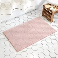 Town And Country Windowpane Blush Bath Rug