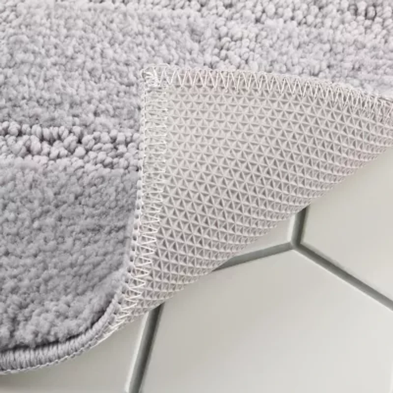 Town And Country Windowpane Grey Bath Rug
