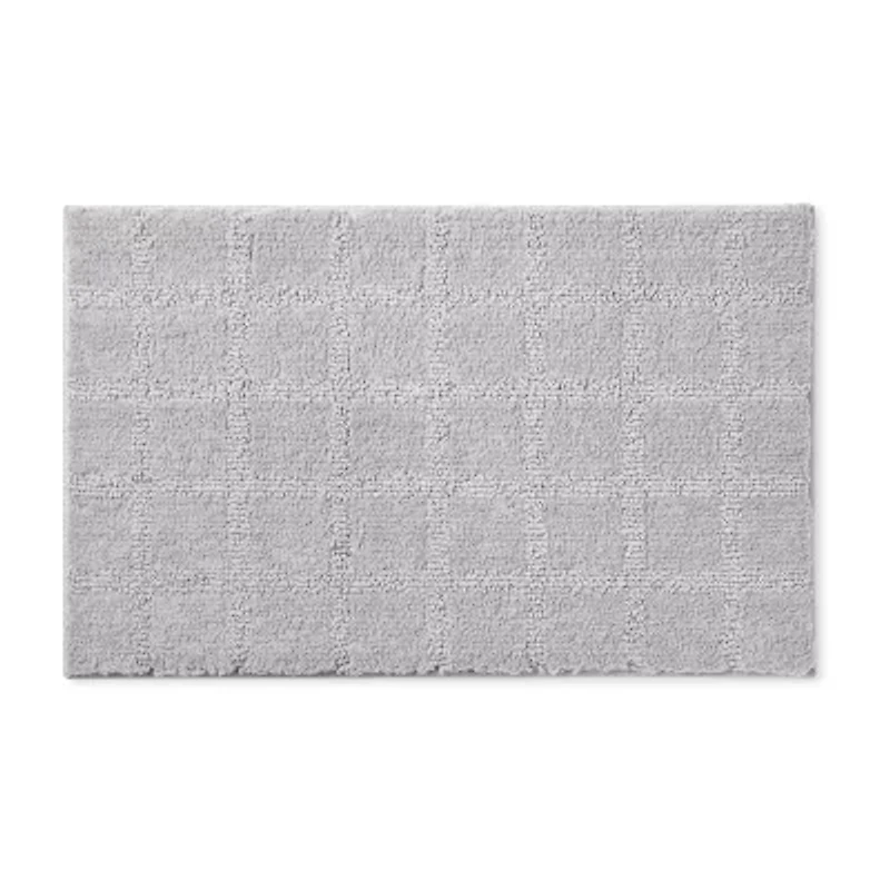 Town And Country Windowpane Grey Bath Rug