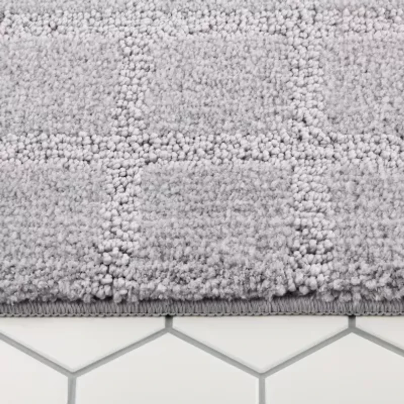 Town And Country Windowpane Grey Bath Rug