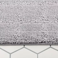 Town And Country Windowpane Grey Bath Rug