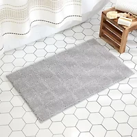 Town And Country Windowpane Grey Bath Rug