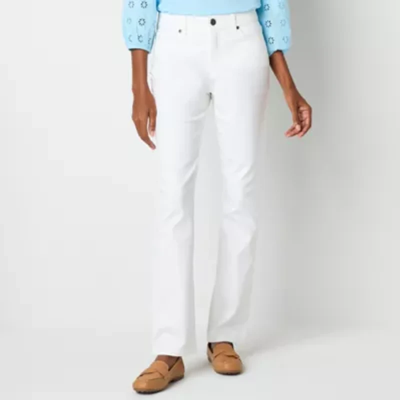 St. John's Bay Womens Mid Rise Straight Leg Jean
