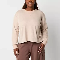 Stylus Womens Crew Neck Long Sleeve Plus Sweatshirt