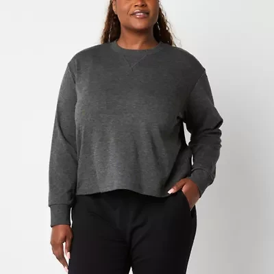 Stylus Womens Plus Crew Neck Long Sleeve Sweatshirt