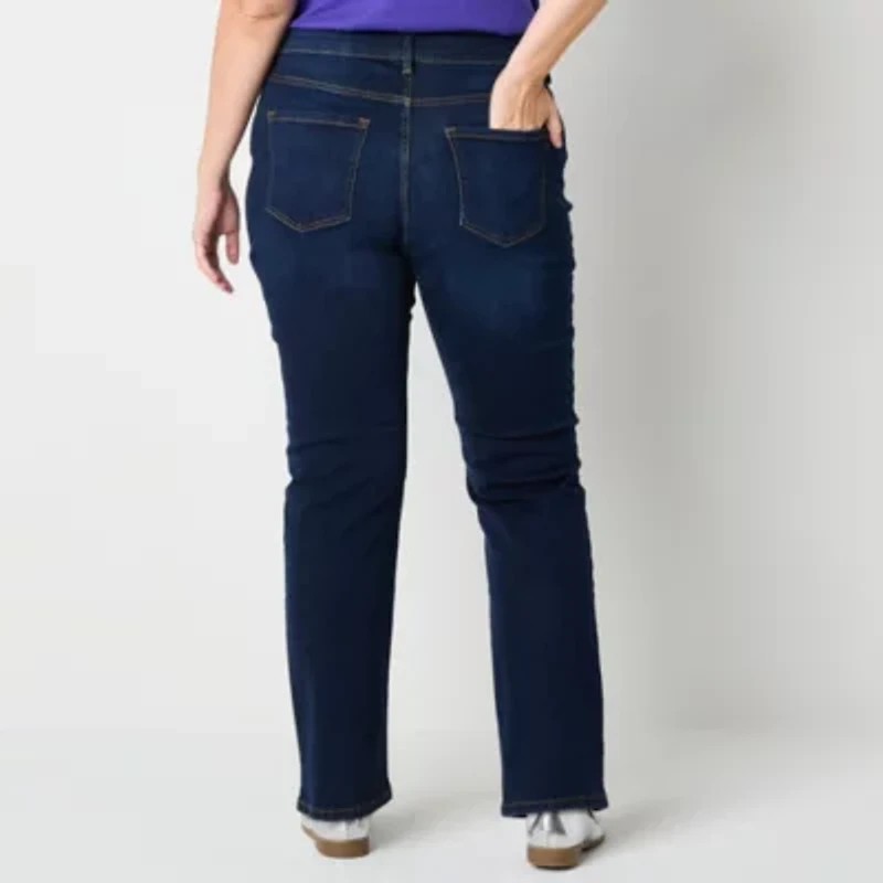 Liz Claiborne Plus Womens Mid Rise Bootcut Jean