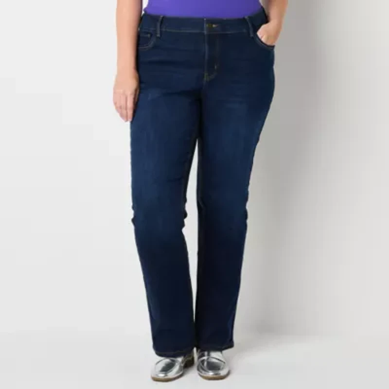Liz Claiborne Plus Womens Mid Rise Bootcut Jean