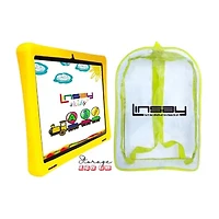 LINSAY® 10.1 Octa Core 128Gb Android 15 Tablet Kids Yellow Back Case