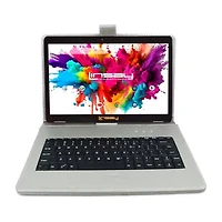 LINSAY® 10.1 Octa Core 128Gb Android 15 Tablet Silver Keyboard