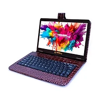 LINSAY® 10.1 Octa Core 128Gb Android 15 Tablet Croc Keyboard