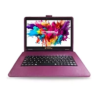 LINSAY® 10.1 Octa Core 128Gb Android 15 Tablet Purpleple Keyboard
