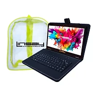 LINSAY® 10.1 Octa Core 128Gb Android 15 Tablet Black Key Bag