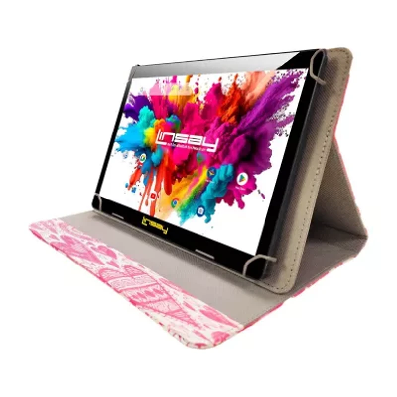 LINSAY® 10.1 Octa Core 128Gb Android 15 Tablet Love Shape Case