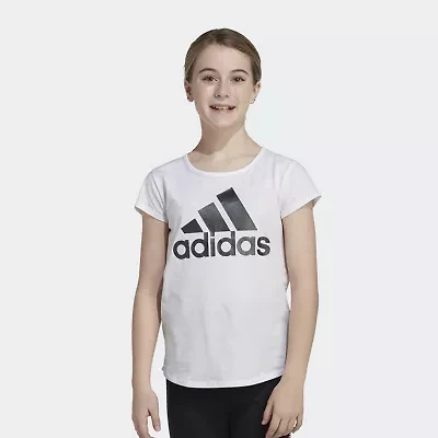 adidas Big Kid Girls Round Neck Short Sleeve Regular Fit Graphic T-Shirt
