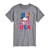 Mens Short Sleeve Peanuts USA Graphic T-Shirt