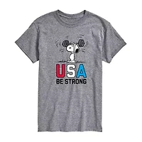 Mens Short Sleeve Peanuts USA Graphic T-Shirt