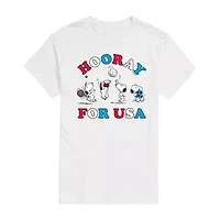 Mens Short Sleeve Peanuts USA Graphic T-Shirt