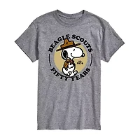 Mens Short Sleeve Beagle Scouts 50 Years Peanuts Graphic T-Shirt