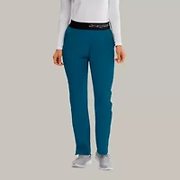 Skechers Sk202 Breeze 3-Pocket Mid-Rise Straight Leg Womens Petite Tag Free Stretch Fabric Moisture Wicking Scrub Pant