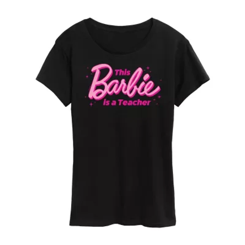 Teacher Womens Plus Crew Neck Short Sleeve Barbie T-Shirt