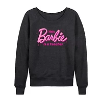 Teacher Womens Crew Neck Long Sleeve Barbie Plus T-Shirt