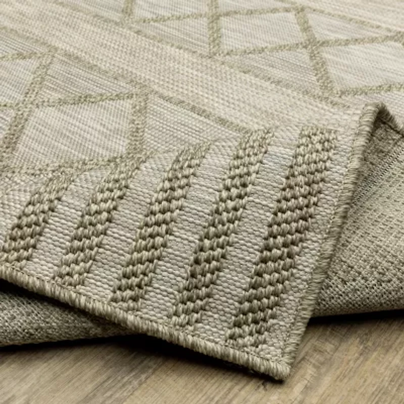 Covington Home Trinidad Geometric Stripes Indoor Outdoor Rectangular Area Rug