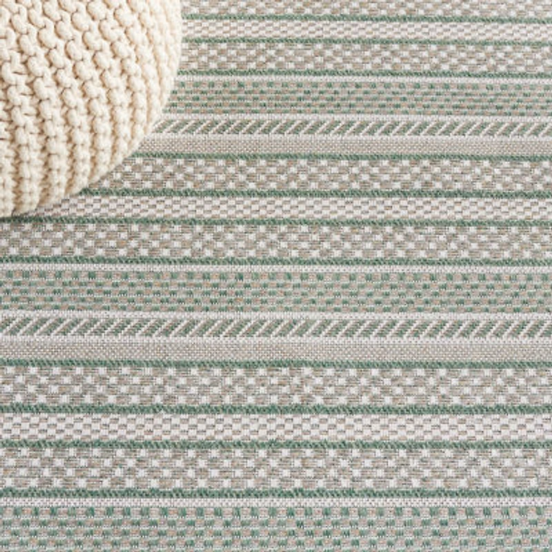 Martha Stewart Joan Stripe Water Resistant Indoor Rectangular Area Rug
