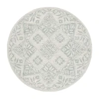 Martha Stewart Deena Floral Hand Tufted 7' X 7' Indoor Round Area Rug