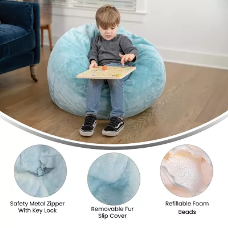 Dillion Bean Bag Furry Chair