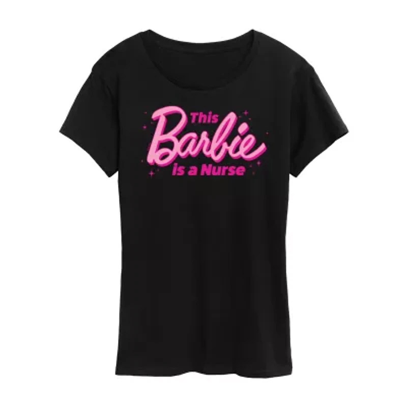 Nurse Womens Short Sleeve Regular Fit Barbie Graphic T-Shirt