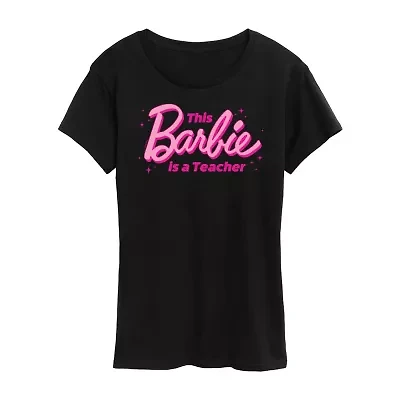 Teacher Womens Short Sleeve Regular Fit Barbie Graphic T-Shirt