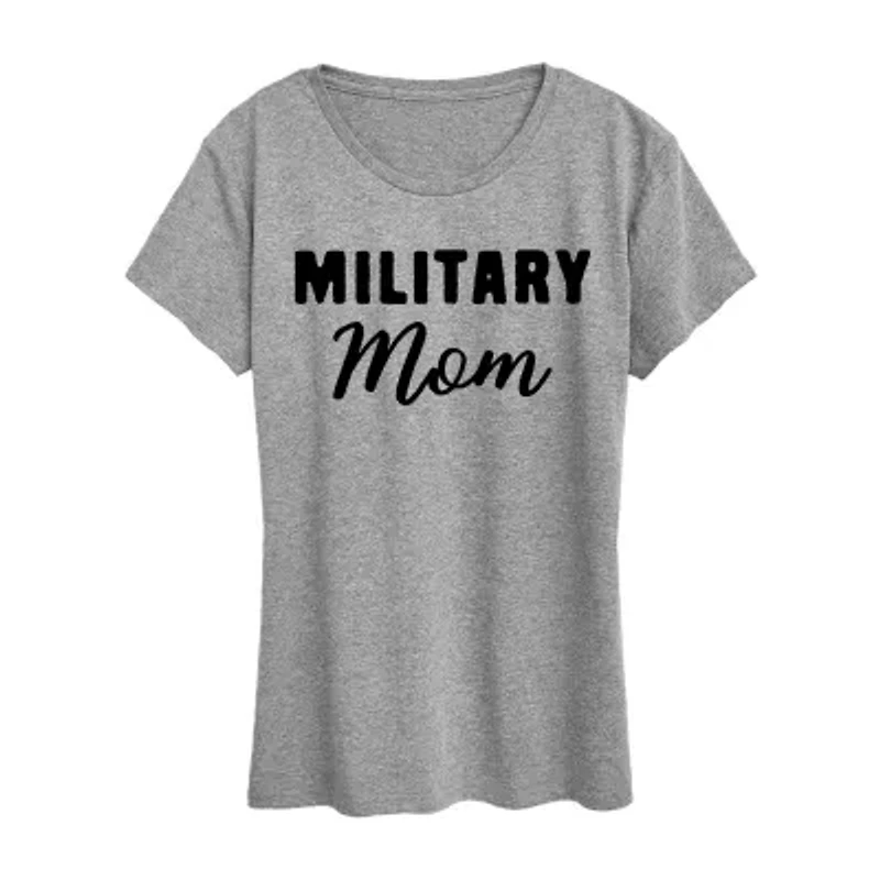 Military Mom Womens Short Sleeve Regular Fit Graphic T-Shirt