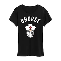 Nurse Womens Short Sleeve Regular Fit Graphic T-Shirt