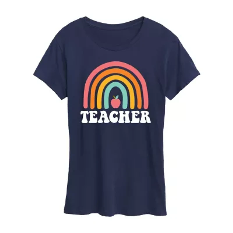 Teacher Womens Short Sleeve Regular Fit Graphic T-Shirt