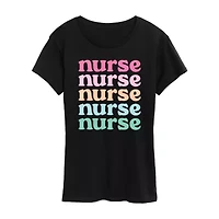 Nurse Womens Short Sleeve Regular Fit Graphic T-Shirt