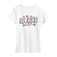 Nurse Womens Short Sleeve Regular Fit Graphic T-Shirt