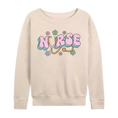 Nurse Womens Long Sleeve Regular Fit Graphic T-Shirt