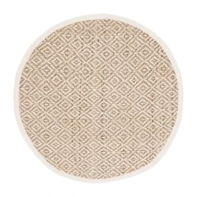 Martha Stewart Nell Bordered Woven 6' X 6' Indoor Round Area Rug
