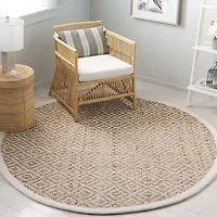 Martha Stewart Nell Bordered Woven 6' X 6' Indoor Round Area Rug