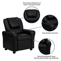 Vana Plush Recliner with Cup Holder for Kids